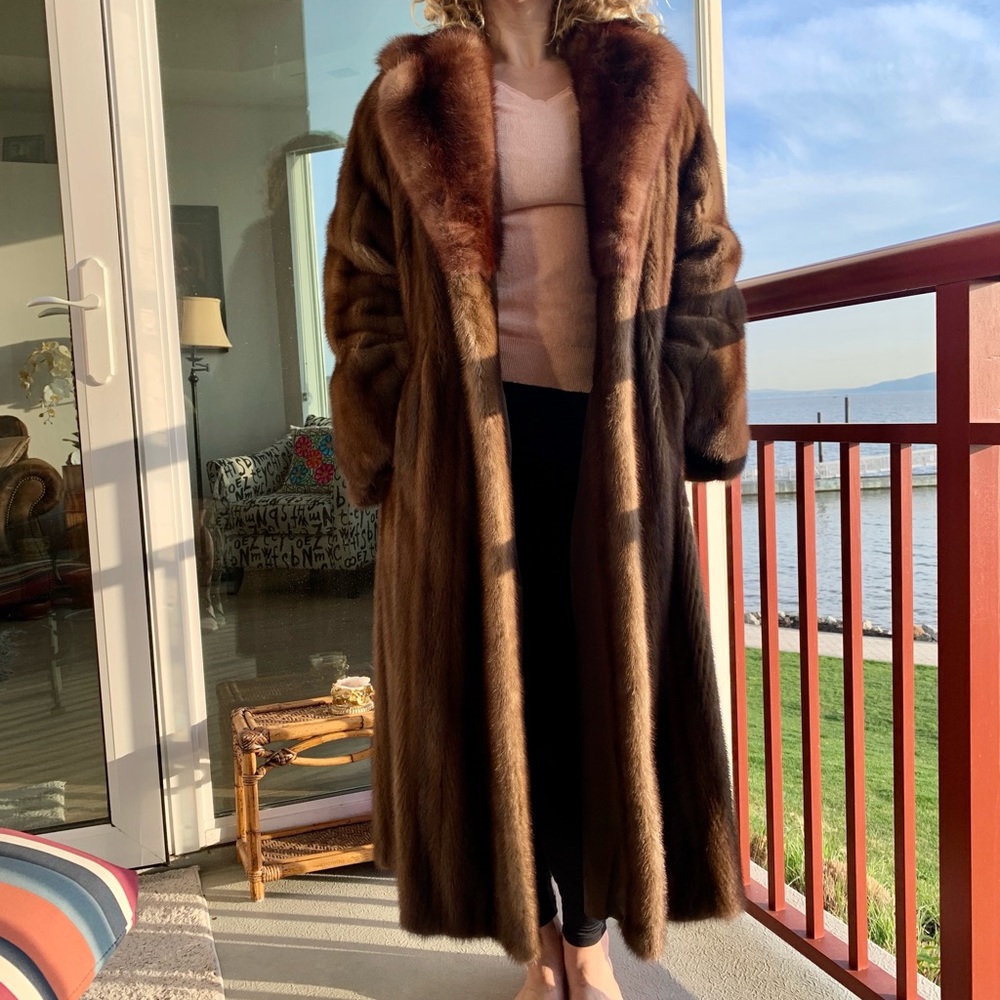 Neiman Marcus Lunaraine Coat w/ Dyer Sable Collar